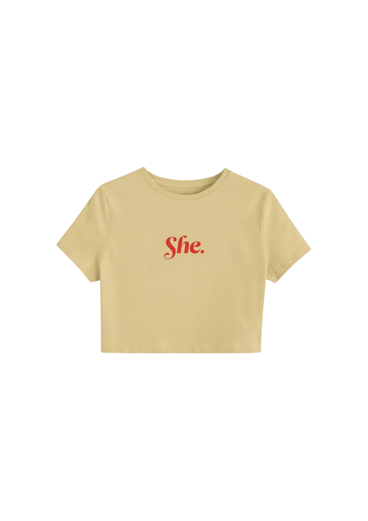 'SHE' Crop Top