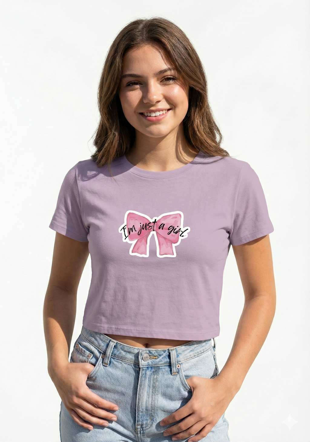 I'M JUST A GIRL Crop Top