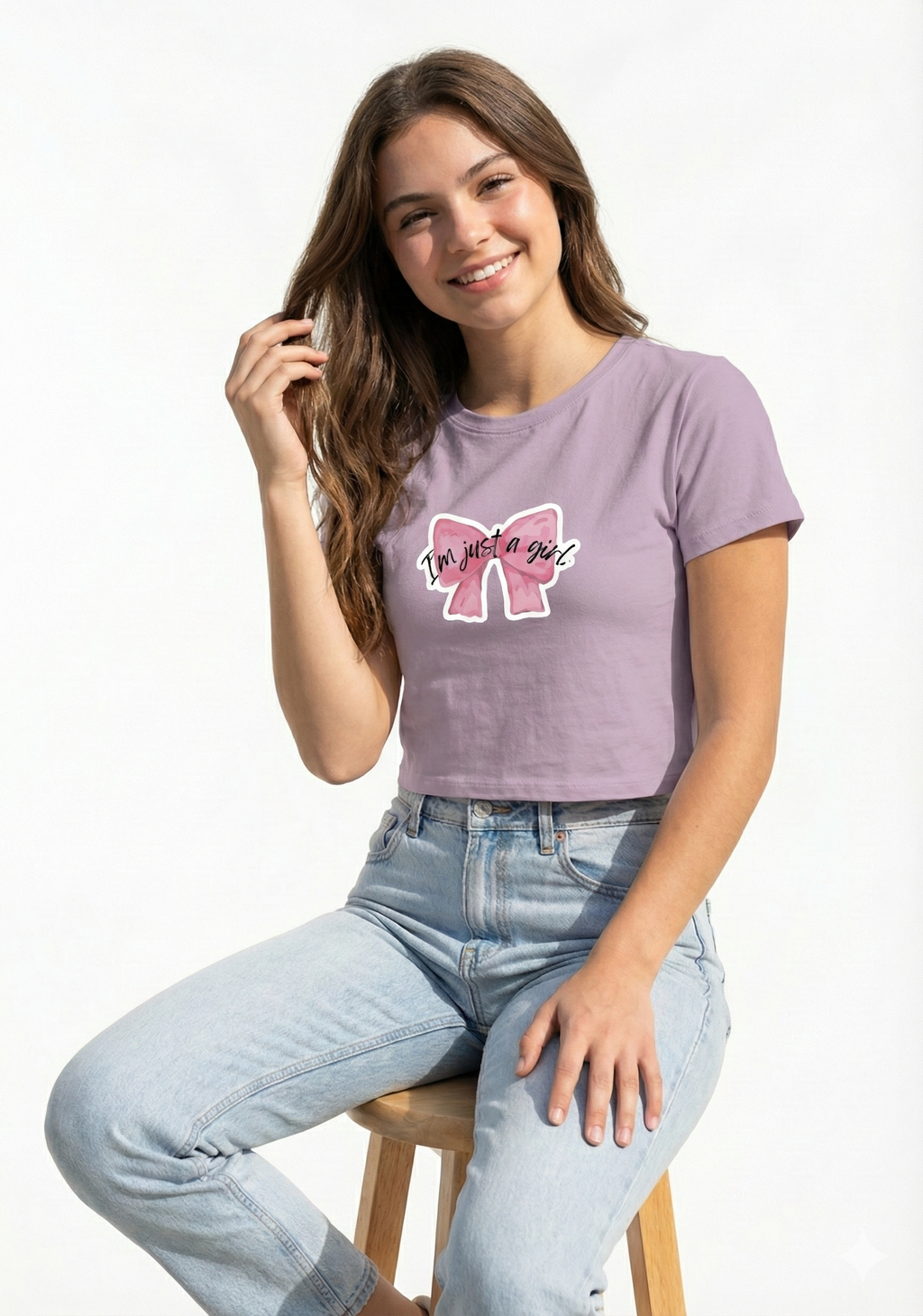 I'M JUST A GIRL Crop Top